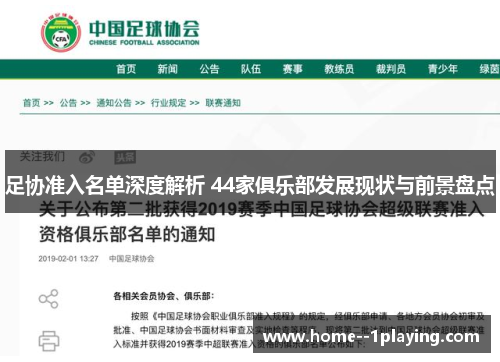 足协准入名单深度解析 44家俱乐部发展现状与前景盘点